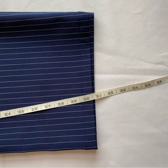 Commense Navy Pinstripe Pleated Wide-Leg Trousers Size Large - Picture 16 of 16